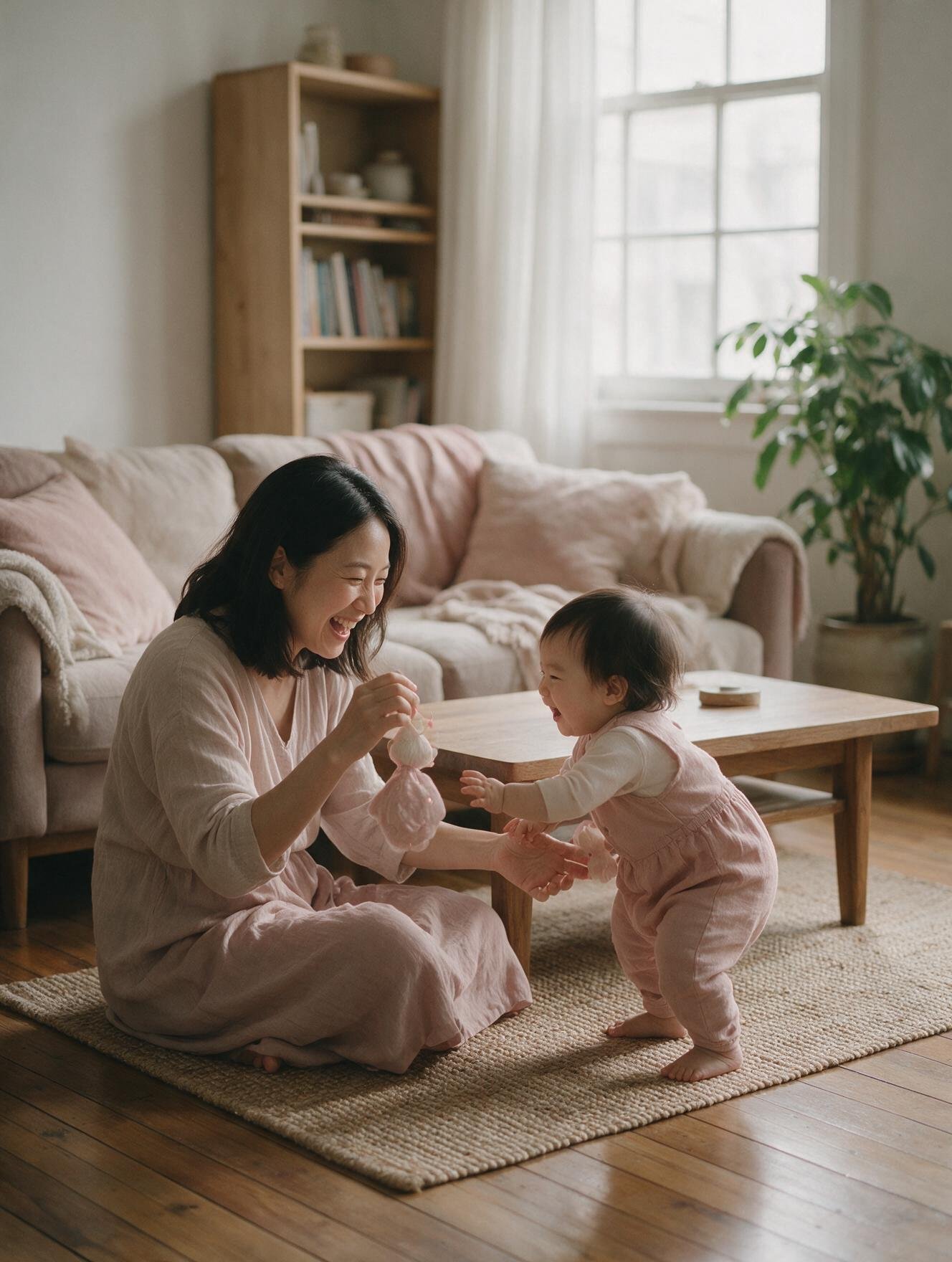 Mãe brincando com a criança